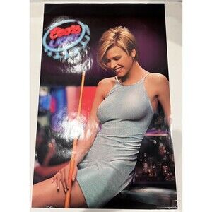 Vintage Coors Brewing Company Coors Light 37x24 1997 Girl Bar Poster